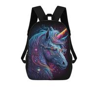Mochilas Infantiles Impresas En 3D Galactic Unicorn with Glasses -1 Mochilas Mochilas De Moda Casual Mochila De Día Bonitas Bolsas De Viaje Mochila Casual Para Exteriores Para Niño Y Niña