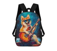 Mochilas Infantiles Impresas En 3D Shiba Inu Rock Star Guitar Painting -1 Mochilas Mochilas De Moda Casual Mochila De Día Bonitas Bolsas De Viaje Mochila Casual Para Exteriores Para Niño Y Niña