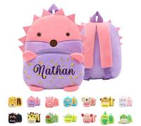 Mochilas Infantiles Personalizadas, Mochila Individual Para Niños Niñas Guarderia con Nombre y Diseño,Nombre Bordado para Regalos de Vuelta al cole-15 Estilos de Mochilas Escolares de Animales#15