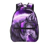 Mochilas Ligeras para Escalar Al Aire Libre Caminar Ciclismo Gran Capacidad Antirrobo Bolsa De Transporte Multiusos, Universo Azul Galaxia Lobo Mágico En El Espacio Arte Camping Mochila Al Aire Libr