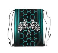 Mochilas Líneas De Neón Geométricas De Colmena Ajustable Gymsack Casual Bolsa De Cordón para Playa Hombre Senderismo 39X46Cm