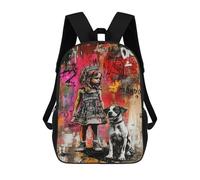 Mochilas Para Niños 17inch Mochila Royal Friendship Girl & Dog Art Print Mochila Impresa En 3D Para La Escuela Mochila De Moda Mochilas De Viaje Mochilas Escolares Para La Escuela O Para Viajar