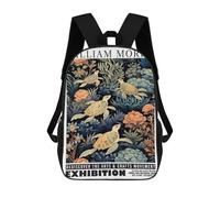 Mochilas Para Niños 17inch Mochila Turtle Morris Exhibition Botanical Mochila Impresa En 3D Para La Escuela Mochila De Moda Mochilas De Viaje Mochilas Escolares Para La Escuela O Para Viajar
