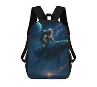 Mochilas Para Niños Astronaut Riding A Whale in Space Mochila Escolar Para Niños Mochila De Viaje Mochila Escolar Para Estudiantes Bolsa Para Libros Y Material Escolar Mochilas Escolares 17inch