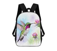 Mochilas Para Niños Mochila Escolar Hummingbird And Flowers Watercolor Illustration Mochila Escolar Impresa En 3D Para Niños Estudiantes De Primaria Y Secundaria 17inch