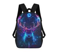 Mochilas Para Niños Neon Deer in Space Cosmic Nature Mochila Escolar Para Niños Mochila De Viaje Mochila Escolar Para Estudiantes Bolsa Para Libros Y Material Escolar Mochilas Escolares 17inch