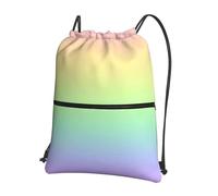 Mochilas portátiles con degradado de arcoíris pastel bolsa con cordón paquete con cordón bolsas de almacenamiento de bolsillo para viajes deportes hombre y mujer