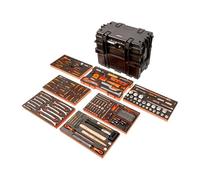 Mochilas rígidas con Ruedas, asa telescópica y 5 cajones - 200 Herramientas