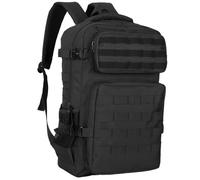 Mochilas tácticas militares de 20 a 35 litros de capacidad Molle Army Assault Utility Pack 3 Day Bug Out Bag Hiking Treeking Camouflage Hunting, Black, M, Táctico