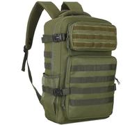 Mochilas tácticas militares de 20 a 35 litros de capacidad Molle Army Assault Utility Pack 3 Day Bug Out Bag Hiking Treeking Camouflage Hunting, Green, M, Táctico