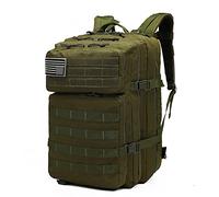 Mochilas tácticas militares de 3 días, bolsa de asalto del ejército, 45 L, mochila de gran capacidad para senderismo, senderismo, caza, Verde militar, L, Mochila de senderismo