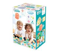 Mochtoys Bloques de construcción para niños - 24 bloques de colores, hermosos colores pastel, desarrolla habilidades motoras y sensoriales, compatible con la serie Play&Squish, juguete de construcción