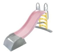 Mochtoys Tobogán para niños - 180 cm de largo interior y exterior resistente a los rayos UV, gran deslizamiento para niños, conexión de agua, tobogán, color rosa/gris