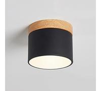 MOCIGERN 12W Tricolor Nordic Flush Mount Ceiling Light Surface Mount Downlight 3000K/6000K Selectable Ceiling Spotlight (Color : Black)