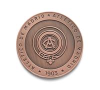 MOCIWORLD Atlético de Madrid - Moneda edición Especial con el Escudo Antiguo y Escudo Nuevo Grabado - Coleccionable - Bronce - Producto Oficial