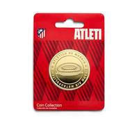MOCIWORLD - Atlético de Madrid - Moneda edición Especial Escudo y Estadio Riyadh Air Metropolitano - Coleccionable - Dorada - Producto Oficial