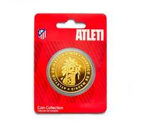 MOCIWORLD Atlético de Madrid - Moneda edición Especial Indy y Escudo - Coleccionable - Dorada - Producto Oficial