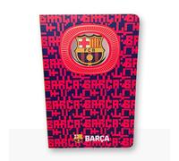 MOCIWORLD Cuaderno FC Barcelona BARÇA en 3D - encuadernación con lomo textil y acabados de calidad - 120 páginas de hojas sin pautar - color Azulgrana - Tamaño A6