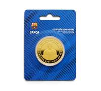 MOCIWORLD - FC Barcelona - Moneda edición Especial con Escudo y Retrato en Relieve de Lamine Yamal, acompañado del número 10 y su Firma grabada - Coleccionable - Dorada - Producto Oficial