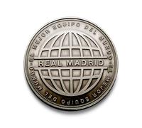 MOCIWORLD Real Madrid - Moneda edición Especial con Escudo e inscripción El Mejor Equipo del Mundo - Coleccionable - cromada - Producto Oficial
