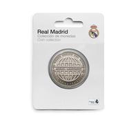 MOCIWORLD - Real Madrid - Moneda edición Especial con Escudo e inscripción El Mejor Equipo del Mundo - Coleccionable - cromada - Producto Oficial