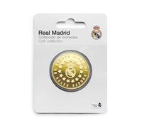 MOCIWORLD - Real Madrid - Moneda edición Especial con Escudo e inscripción Reyes de Europa - Coleccionable - Dorado - Producto Oficial