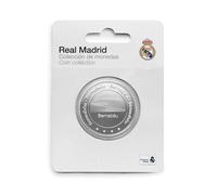MOCIWORLD - Real Madrid - Moneda edición Especial Escudo y Estadio Santiago Bernabeu - Coleccionable - Plateada - Producto Oficial