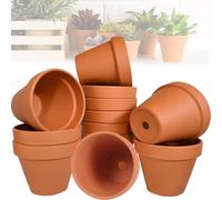 Mockotta Pack de 12 Macetas de Terracota de 7 x 6 cm,Macetas Barro,Mini macetas,Maceta Terracota,Reutilizables Pequeñas Macetas de Barro,Macetas Pequeñas para Casas de Cactus y Suculentes Enteras