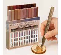 Mockredn Rotuladores Acrílicos 22 Colores - Serie Skin Pro Colour, Marcadores de Pintura Para Papel, Vidrio, Metal, Madera, Cerámica,Textiles, Lienzo, Bricolaje - 0,7 mm a Base de Agua - No Tóxico