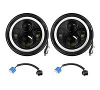 Moclever Faros delanteros LED redondos, faros delanteros para Jeep, 2 unidades, 7 pulgadas, 6000 lm, faros delanteros LED para todoterreno, ojos angulares compatibles con Wrangler TJ JK CJ con