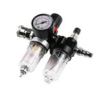 MOCNT 1/4" Filtro Aire Compresor Separador de Aceite Agua Reductor de Presión Regulador de Aire Compresor Comprimido Lubricador Procesador de Gas Conector Rápido