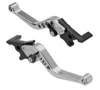 MOCNT 1 Par Palancas Embrague Freno de Motocicleta 22mm Manija de Palanca de Freno 7/8" CNC Aluminio Maneta de Embrague Palanca de Freno de Disco Doble Ajustable Universal Plata