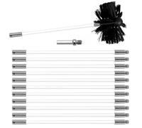 MOCNT Kit de Cepillo Limpieza Chimenea Cepillo para Chimenea Rotativo de Nylon Juego de Limpieza de Ventilación del Conducto con 12 Varillas Flexibles 1 Cabeza de Cepillo 150mm
