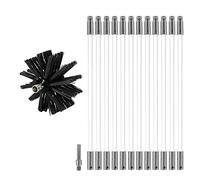MOCNT Kit de Cepillo Limpieza Chimenea Cepillo para Chimenea Rotativo de Nylon Juego de Limpieza de Ventilación del Conducto con 12 Varillas Flexibles 1 Cabeza de Cepillo