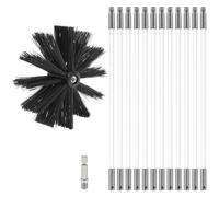 MOCNT Kit de Cepillo Limpieza Chimenea Cepillo para Chimenea Rotativo de Nylon Juego de Limpieza de Ventilación del Conducto con 12 Varillas Flexibles 1 Cabeza de Cepillo 200mm