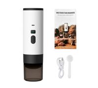 Mocoli Cafetera Espresso Eléctrica Portátil 3 en 1, Cafetera de Viaje para Camping 90ml Máquina de Café Expreso Eléctrica, Cafetera de Coche Autocalentable para Oficina Viaje Camping (Blanco)