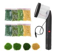 Mocoli Mini Flotador Césped Estático, 8 Hierba Cuatro Colores Mini Aplicador para Máquina Flocado Aplicador ABS con Mango Antideslizante para Modelado Paisajes DIY Sandtisch-Modellierungshandwerkzeug