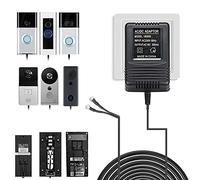 Mocoli Transformador de timbre de puerta, 18 V 500 mA adaptador de fuente de alimentación compatible con Nest Hello Doorbell Ring Video Doorbell con cable de extensión de 10 m, Negro