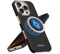 MOCOLL - Funda para iPhone 16 Pro Max con MagSafe, ultra delgada y ligera, fina fibra de aramida 600D, imán integrado, protección contra caídas de grado militar, a prueba de golpes, color negro