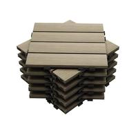 Mocosy 11 piezas 1m² WPC entrelazadas baldosas para terraza jardín, terraza, balcón, césped, madera, plástico, compuesto, baldosas de suelo (gris)