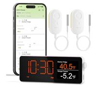 MOCREO Termómetro digital WiFi para refrigerador, alarma de congelador, correo electrónico remoto y alerta de aplicación, registro de datos de 2 años, sin suscripción, sensor de temperatura