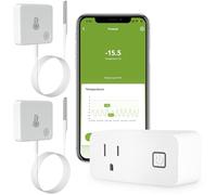 MOCREO Termómetro WiFi para congelador, alarma de correo electrónico, notificación de aplicación, exportación de registro de datos, sin tarifa de suscripción, 2 sensores de temperatura remotos para