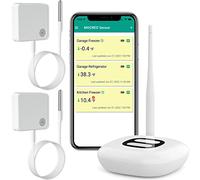 MOCREO Termómetro WiFi para congelador, alerta por correo electrónico, notificación de aplicación, exportación de registros de datos, sin tarifa de suscripción, sensor de temperatura inalámbrico