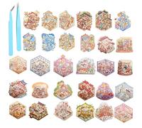 Mocrop 30 piezas de set de pegatinas 3D, pegatinas DIY para casa, pegatinas para álbum de escenas, pegatinas reutilizables, con 2 pinzas, para adultos y niños, para reducir el estrés y relajarse