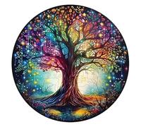 Mocrop Puzzle de Madera para Adultos 28 X 28 Cm Diseño de Animales con Caja de Regalo de Madera, Árbol de La Vida, Animales para Niños de 14 Años y Adultos