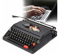 MOCTDER Máquina De Escribir Manual Retro En Rojo Y Negro, Máquina De Escribir Vintage Escribir Novelas En Cualquier Lugar, Teclado Inglés Ideal para Escritores Aventureros(Black)