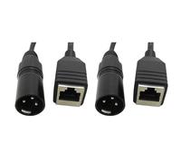 Mocturnity 2 x adaptador convertidor cable de extensión XLR 3 pines a conector de red RJ45 (macho)