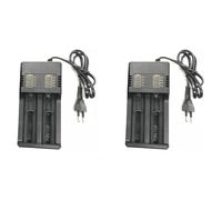 Mocturnity 2X Cargador de BateríA de Iones de Litio de 2 Ranuras 3,7 V 18650 16340 14500 Cargador de BateríA Recargable de Iones de Litio Cargador de BateríA 18650 Enchufe de la UE