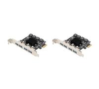 Mocturnity 2X Tarjeta PCI Express USB 3,0 de 4 Puertos, Tarjeta de ExpansióN PCI-e USB 3,0, Tarjeta Adaptadora PCIE una USB 3,0 para Ranura PCIE 1X 4X 8X 16X