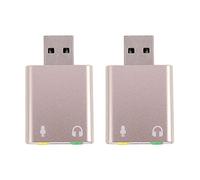 Mocturnity 2X USB Tarjeta de Sonido 7.1 Externo USB A Jack 3.5mm Auriculares Adaptador Estéreo Audio MicróFono Tarjeta de Sonido para Ordenador Personal Computadora Ordenador PortáTil